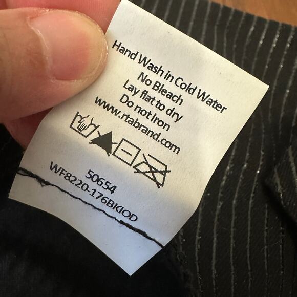 RTA Diavolina Skinny Jeans Black Metallic Pinstriped Folded Waist - Picture 13 of 16